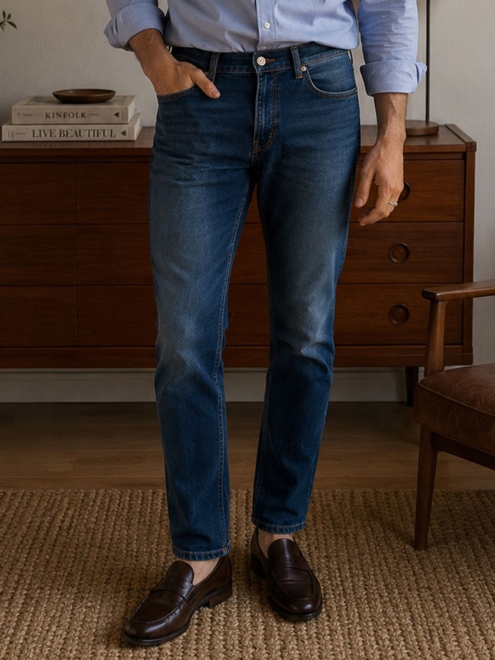 PS Paul Smith Men 34S Stretch Slim Jeans Blue Designer Denim Minimalist Casual